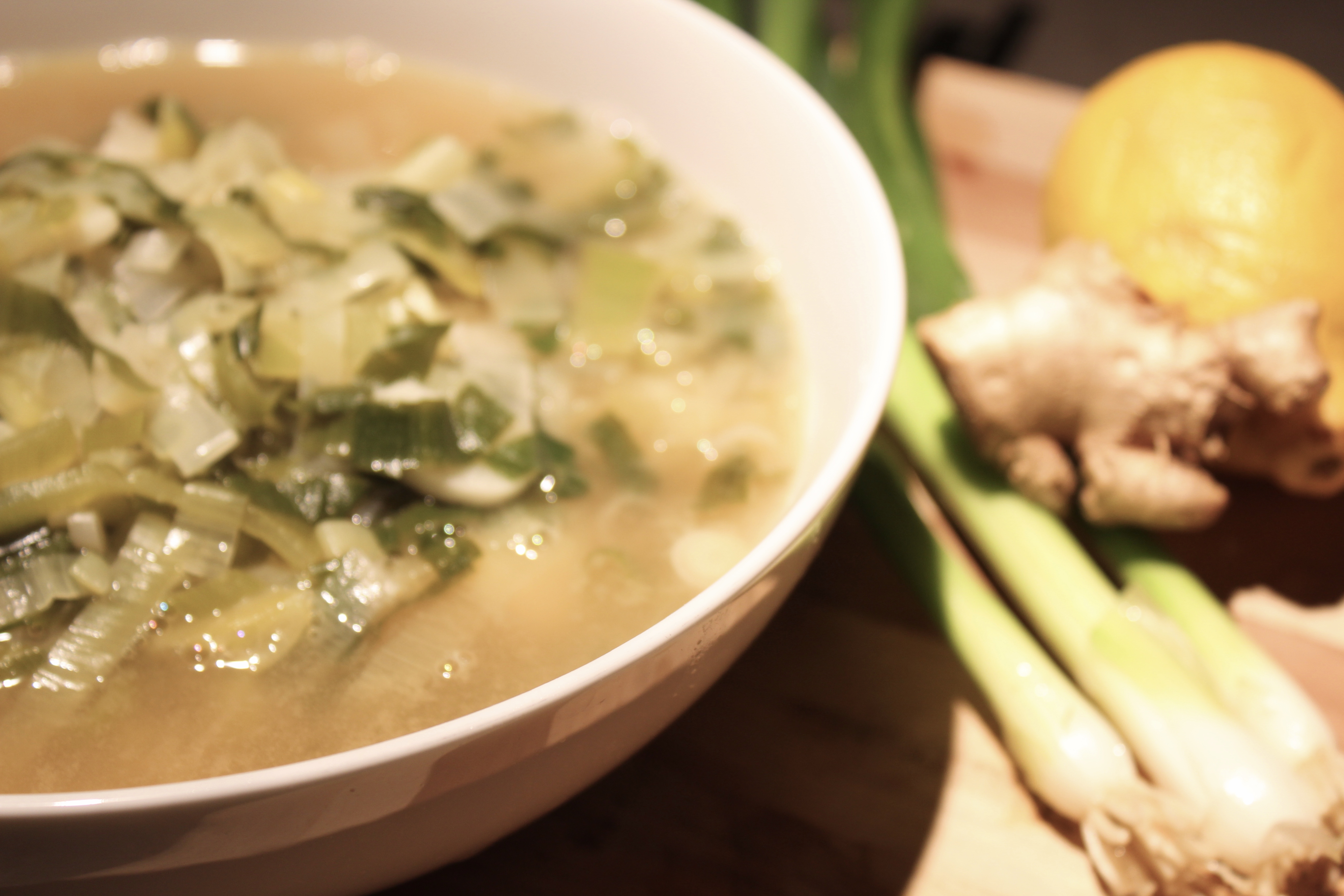 springtime ramp and garlic soup
