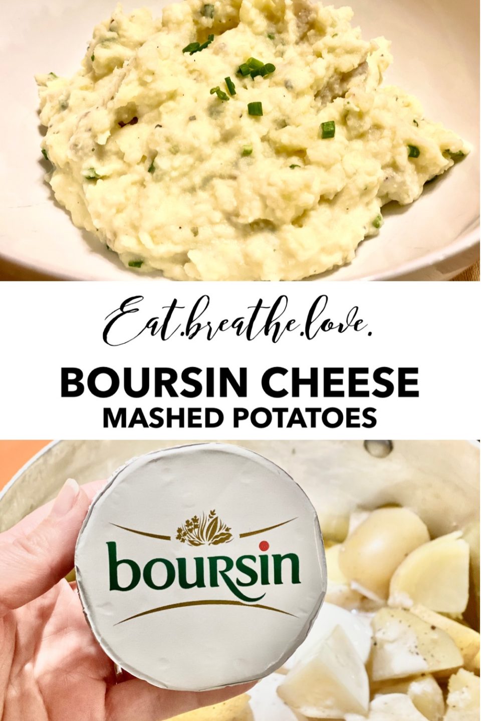 Boursin Cheese Mashed Potatoes || www.eatbreathelove.net