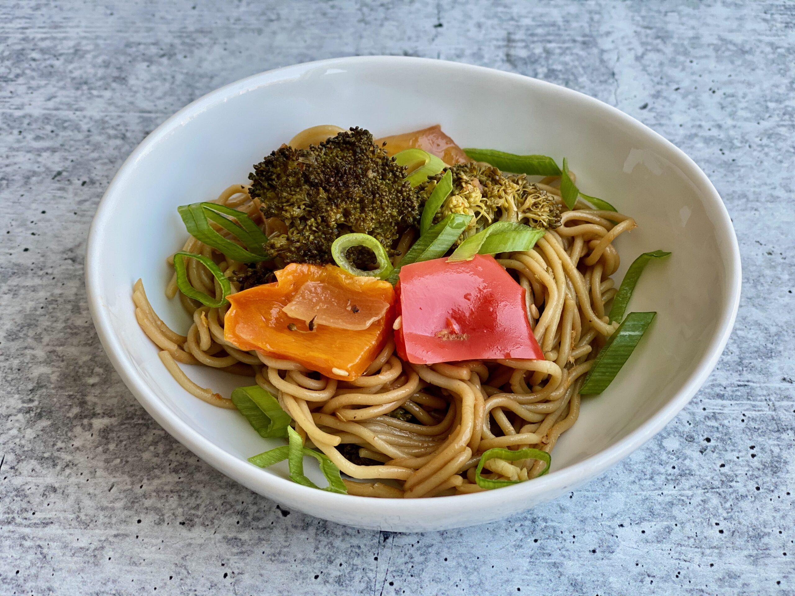 Image of a bowl of ramen noodles with veggies