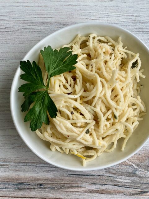 Creamy Lemon Angel Hair Pasta - eat.breathe.love