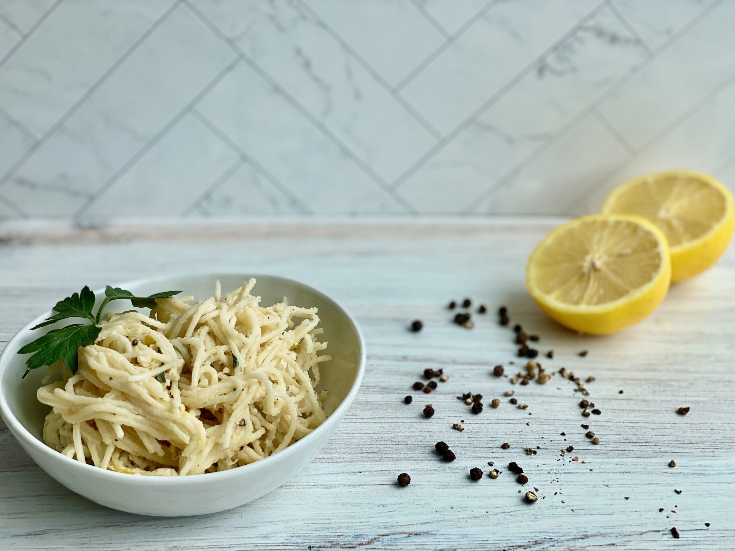 Angel Hair Pasta With Creamy Parmesan Garlic Herb Sauce