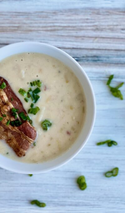 Easy Potato Leek with Bacon Soup