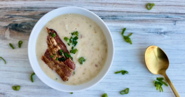 Easy Potato Leek with Bacon Soup
