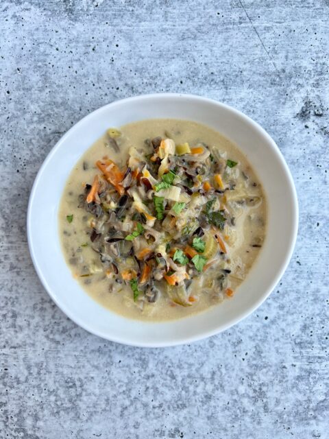 Pictures of bowl of chicken wild rice soup